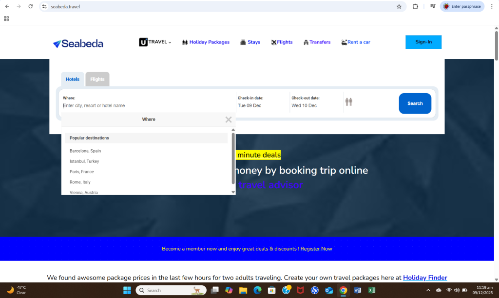 booking Information - Seabeda.travel